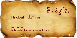 Hrobak Áron névjegykártya